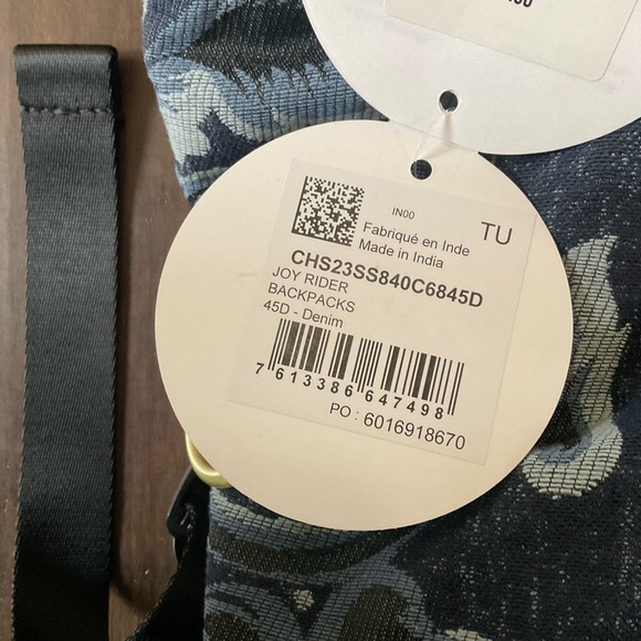 See By Chloe Blue Denim Floral Joy Rider Slouchy Langenlook Backpack - Picture 8 of 11